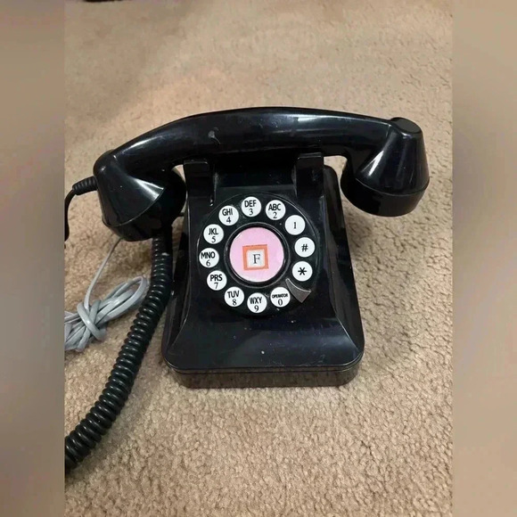 Black 50s Classic Desk Phone - Picture 1 of 10